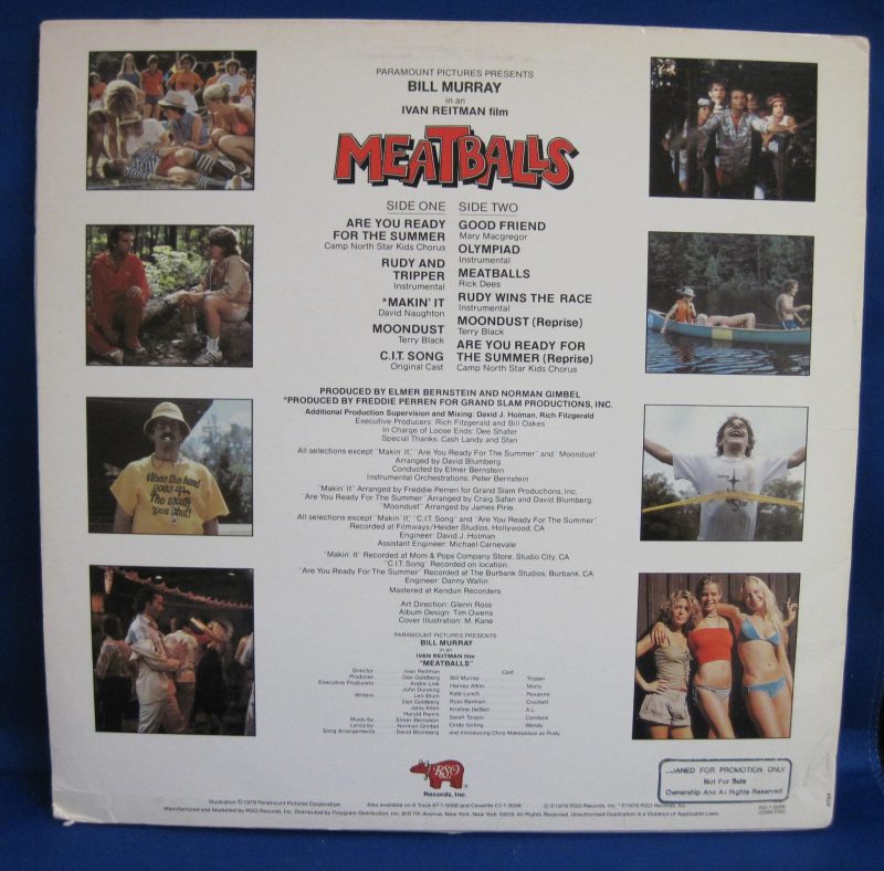 Meatballs Soundtrack LP Promotional copy Boutique Cinépix
